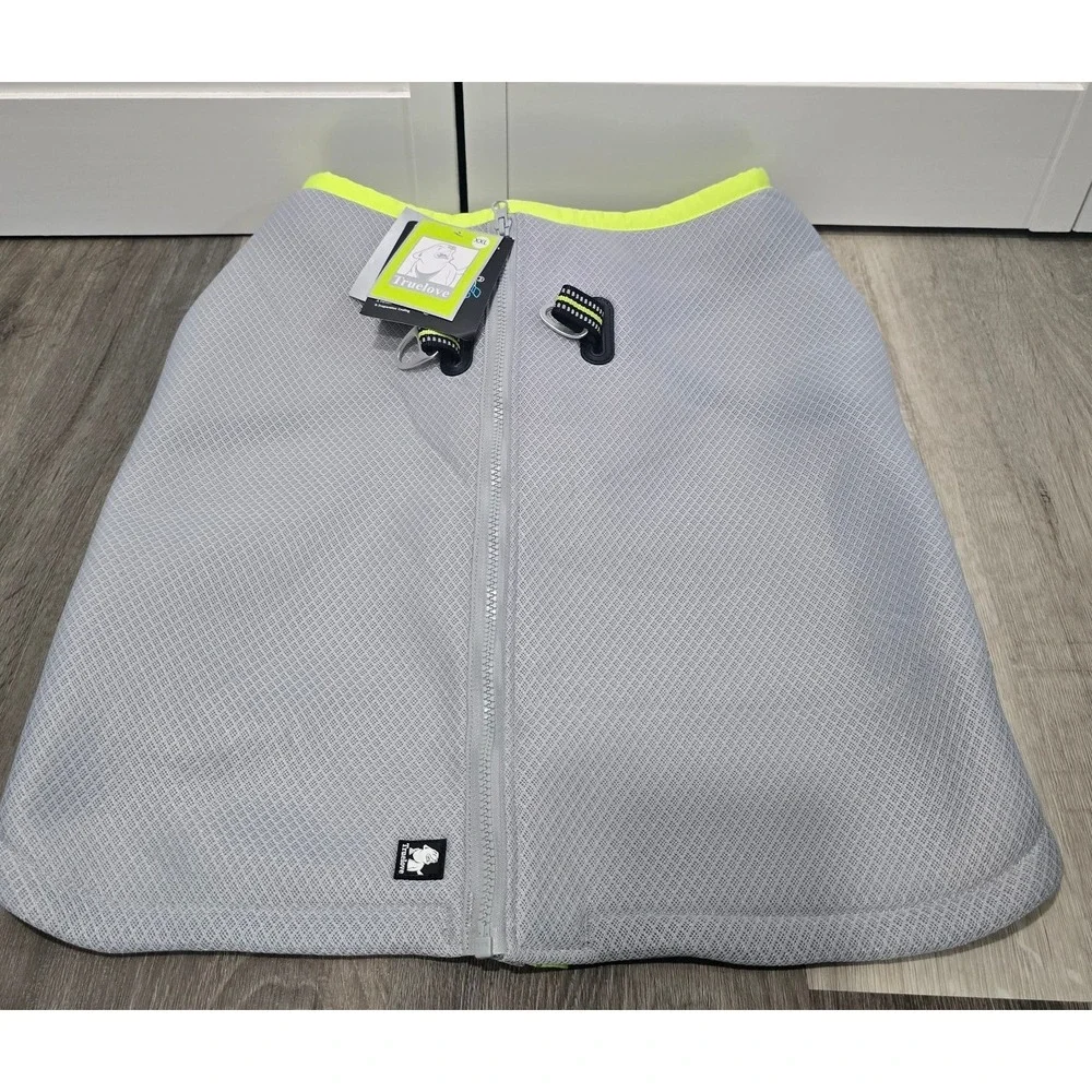 Truelove Dog Cooling Gray Reflective Vest Jacket Adjustable Zipper XXL 32.5-39.5